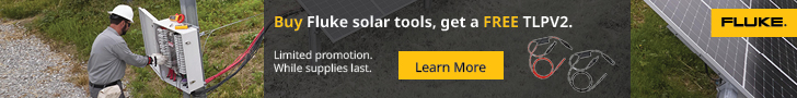 Fluke solar promotion - get a free TLPV2 test lead set with applicable instruments.