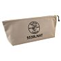 Klein Tools 5539LNAT Large Canvas Bag with Zipper Natural,18"L x 8"H x 3.5"W