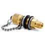 Ralston Instruments QTFT-HTBB-2T 1/4" Tube Fitting x Male Quick- test Bulkhead Union with Cap & Chain