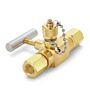 Ralston Instruments QTVF-000B-2F-2F Shut-off Valve, 1/4" NPTF x 1/4" NPTF with Male QT Test Port, Brass