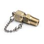 Ralston Instruments QTFT-2MB1-RT 1/4" M BSPT x M Quick-test, with check valve, cap and chain, Brass Adapter