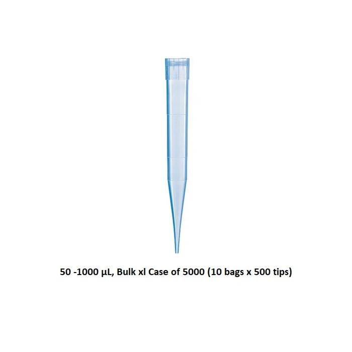 BRANDTECH Pipette tips, 50-1000uL graduated, Bulk xl, 500/pack
