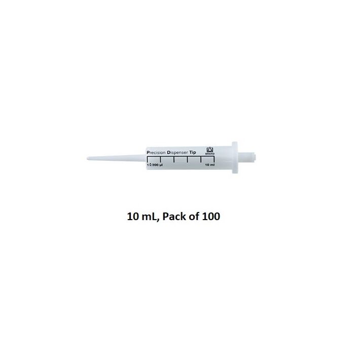 BRANDTECH PD-Tip II 10mL Precision Dispenser Tips, Non-Sterile, 100/pack
