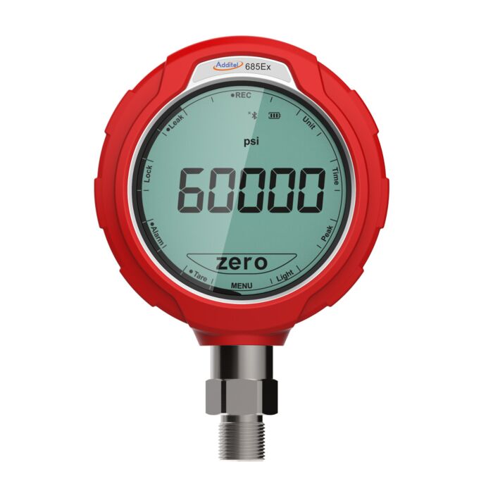 Additel ADT685EX-02-GP10K-PSI-N-DL Digital Pressure Test Gauge, IS, 0 to 10000 psi