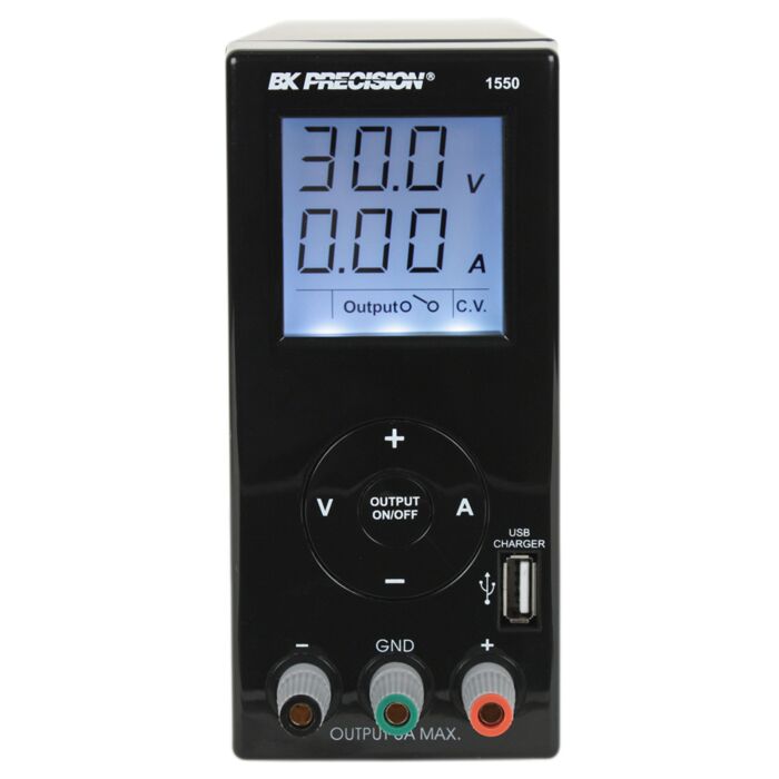 B&K Precision 1550-220V DC Power Supply with USB Charger Output