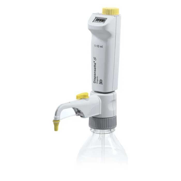 BRANDTECH Dispensette S, Adjustable Volume, Recirculation Valve, Manual, Digital Organic Bottle Top Dispenser, 1000 - 10000 uL