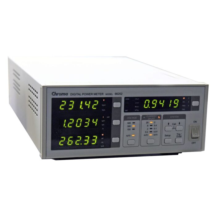 Chroma 66202 for Rent, Digital Power Meter, 0.01/0.1/0.4/2 Arms