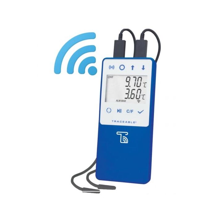Control Company 6502 Wi-Fi Data Logging Thermometer, Remote Notification, Bullet Probe