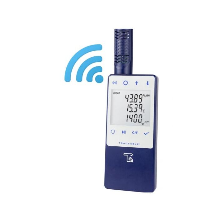 Control Company 6525 Wi-Fi Datalogging CO2/Rh/Temp Ambient Meter with Remote Notification