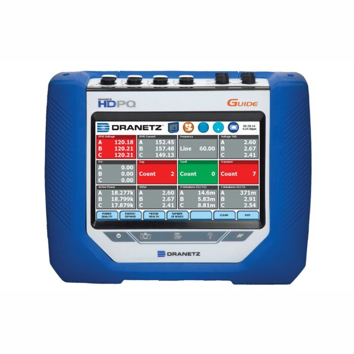 Dranetz HDPQ GUIDE 6 KA for Rent, Power Quality Logger, Portable with 6000 A flex CTs, Screen