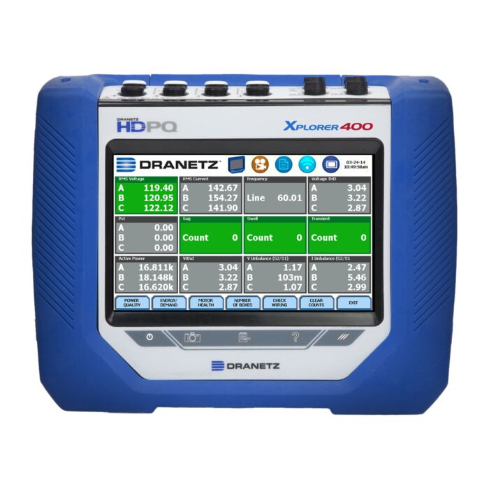 Dranetz HDPQ XPLORER-400 USED SALE Power Quality Analyzer w/ Flex Probes, 3kA or 6kA, +400Hz