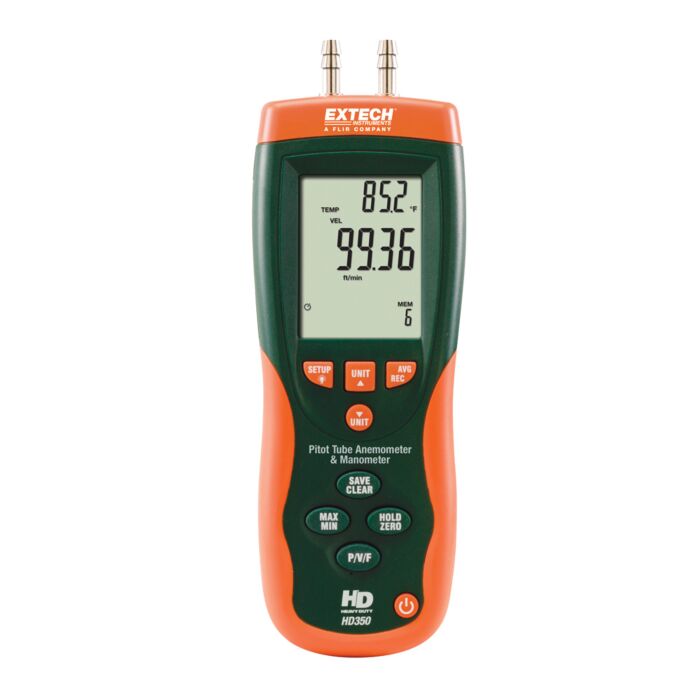 Extech HD350 Pitot Tube Anemometer + Differential Manometer