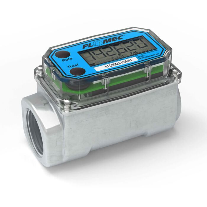 FLOMEC A1Q9GMA025NA1 1" Turbine Aluminum NPT A1 Flow Meter with Digital Display, Low Flow, Hazardous Area Approved