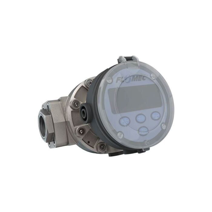 FLOMEC OM025S001-822R5G 1" Oval Gear Stainless Steel NPT Flow Meter, RT14 Transmitter with Built-In Digital Display