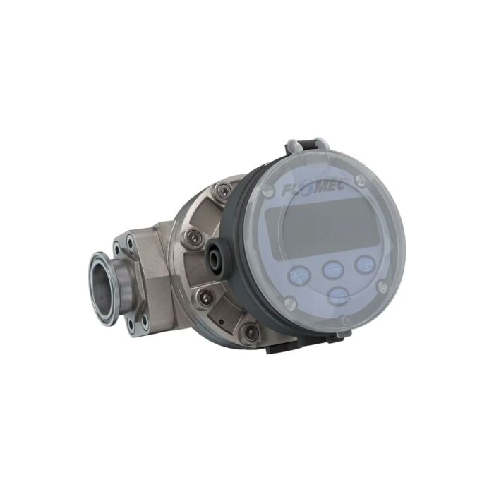 FLOMEC OM025S001-832R5G 1" Oval Gear Stainless Steel Tri-Clamp Flow Meter, RT14 Transmitter with Built-In Digital Display