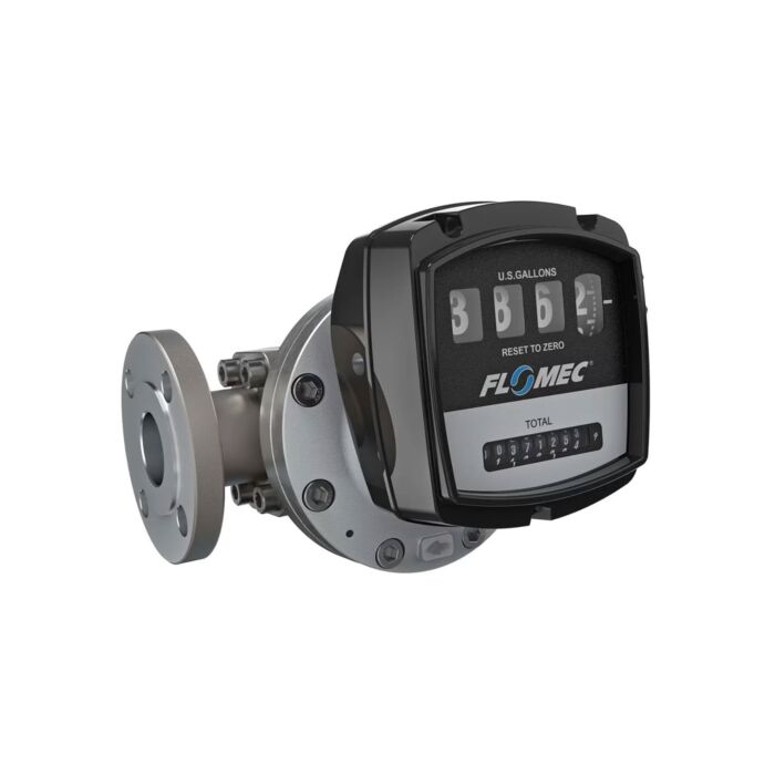FLOMEC OM040A001-840M4 1-1/2" Oval Gear Aluminum #150 ANSI Flange Flow Meter with Mechanical Display