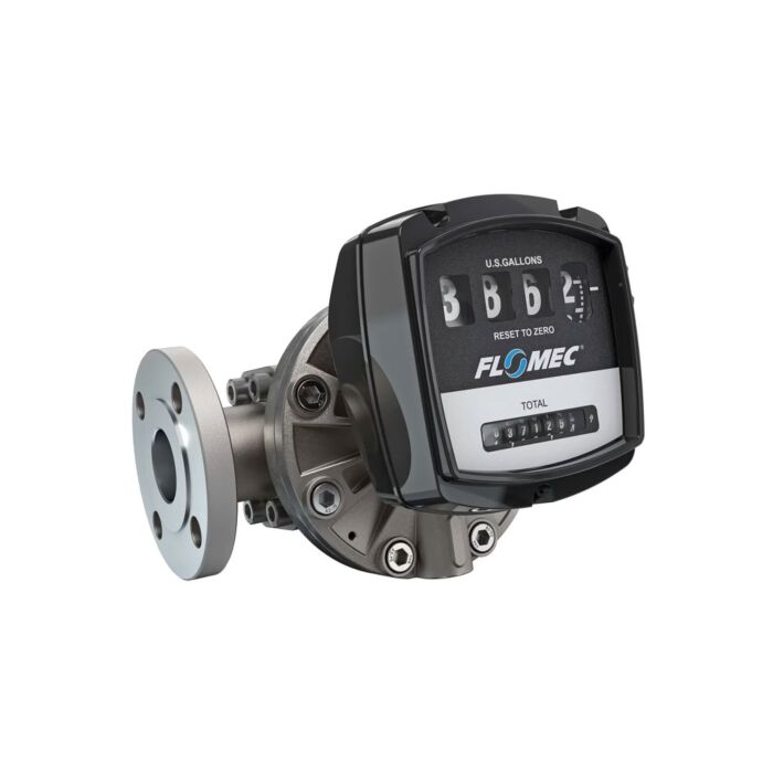FLOMEC OM040S001-840M4 1-1/2" Oval Gear Stainless Steel #150 ANSI Flange Flow Meter with Mechanical Display