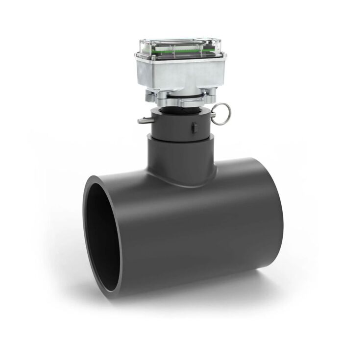FLOMEC UM080SKPRUXXA20-QUDSBAN1-GMC 3" Ultrasonic Flow Meter with Digital Display, Schedule 80 PVC Tee, Socket