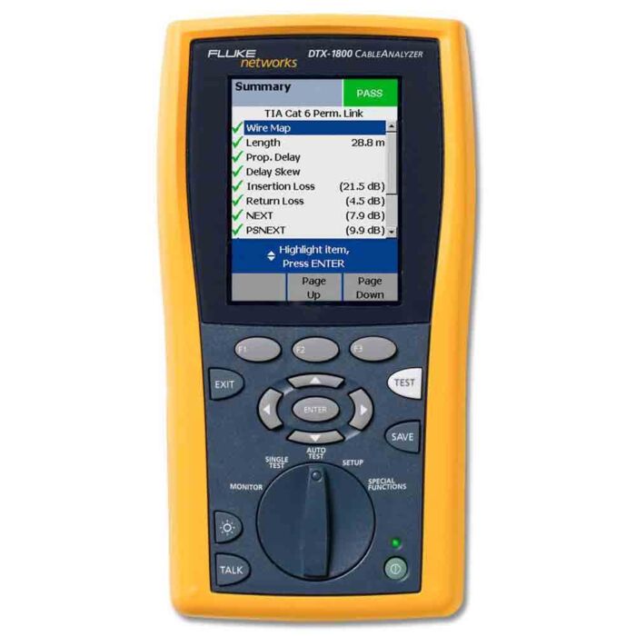 Fluke Networks DTX-1800 for Rent, Cable Analyzer