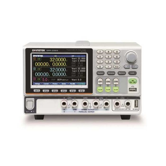 
GW Instek GPP-3323 (LAN) 217W Three Channel Programmable DC Power Supply with LAN 
