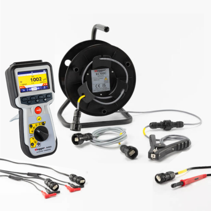 Megger DLRO2-KC100C-KIT Ducter Low Resistance with 100m Kelvin Clip Probe Reel Kit