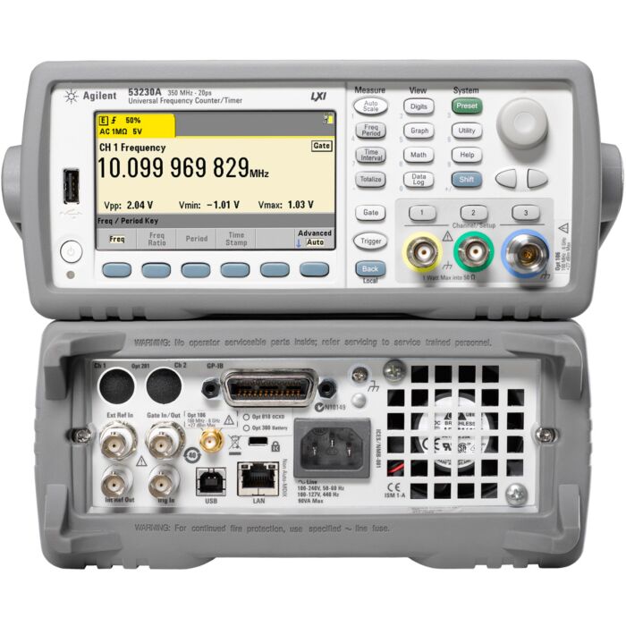 Keysight / Agilent 53230A for Rent, Universal Counter/Timer, 350MHz, 12 digits/s, 20ps, LAN, USB, GPIB