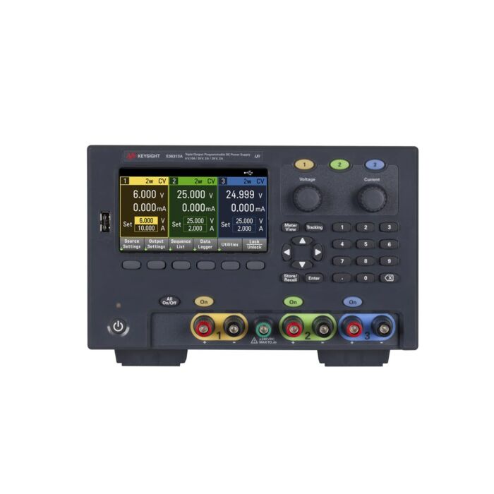 Keysight E36313A DC Power Supply, Triple-Output 6V, 5A & 2x25V, 2 A, 160W: USB, LAN