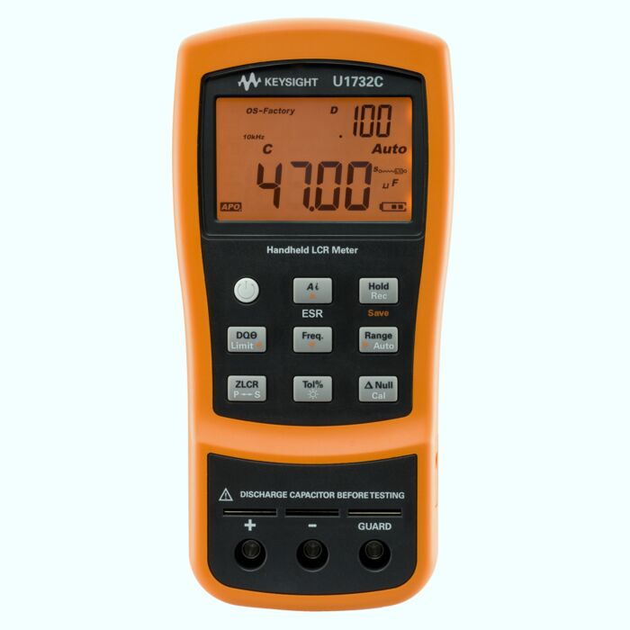 Keysight U1732C LCR Meter, Handheld, 20000 Count, Dual Display, 100HZ/120HZ/1KHZ
