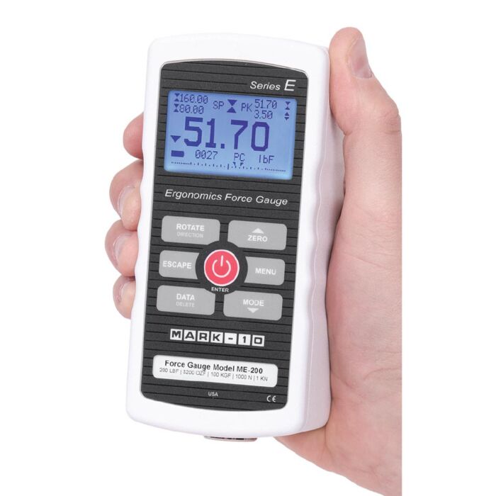 MARK-10 ME-200 Ergonomics force gauge, 200 lbF / 1000 N