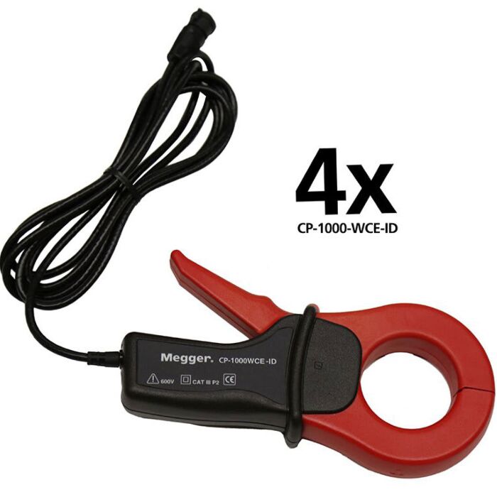 Megger CP-1000WCE-ID-KIT Kit of 4 CP-1000WCE-ID 1000A Split Core Current Clamps