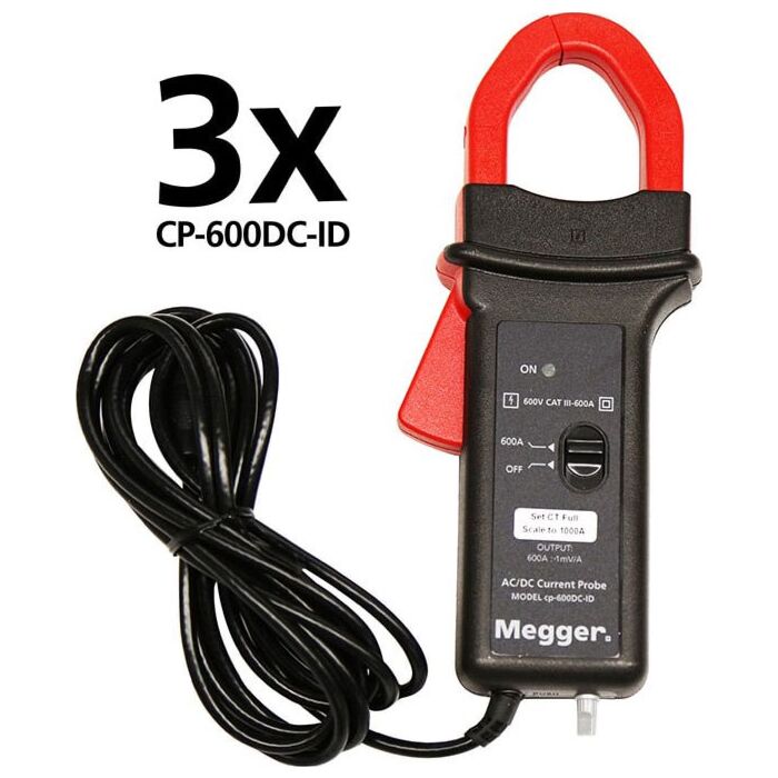 Megger CP-600DC-ID-KIT Kit of 3 CP-600DC-ID 600A Split Core Current Clamps