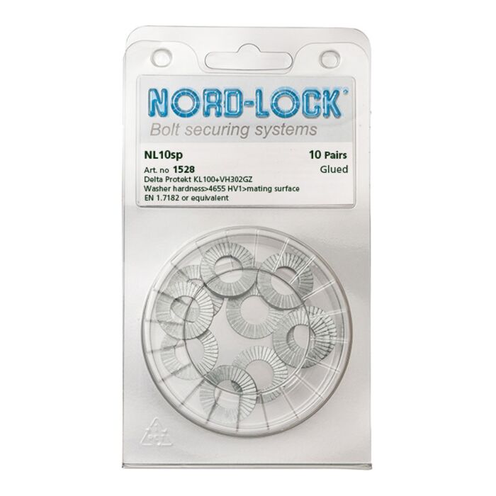 NORD-LOCK NL10SP Wedge Locking Washers, M10, ID 0.42