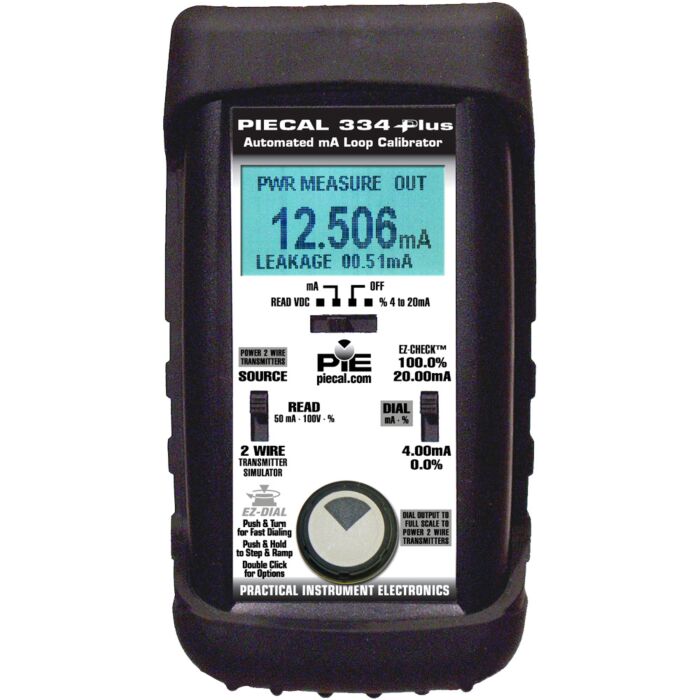 PIE 334PLUS Automated 4-20mA Loop Calibrator with NIST Certificate & Rubber Boot