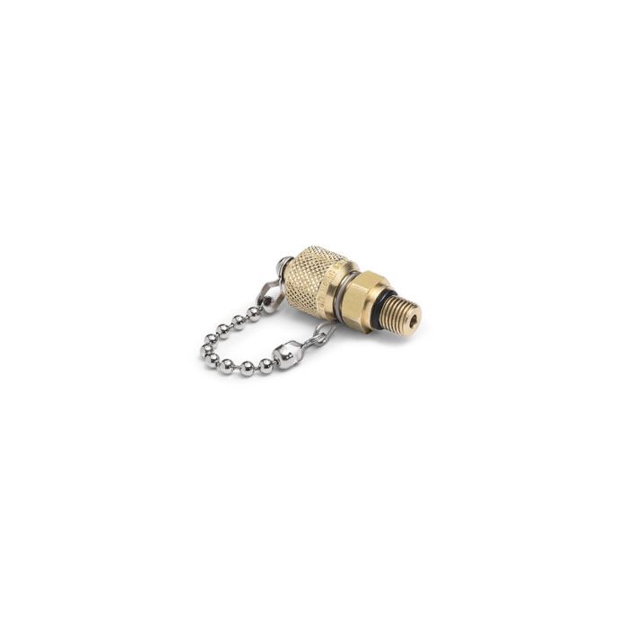 Ralston Instruments QTFT-3SB0 Male Quick-test outlet port with cap and chain, Brass Adapter
