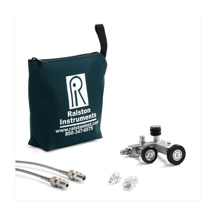 Ralston Instruments QSCM-2FSA-20-2 QSCM Manifold, 1/4" FNPT Gauge Adaptor, 20ft, 2ft Hoses, Bag
