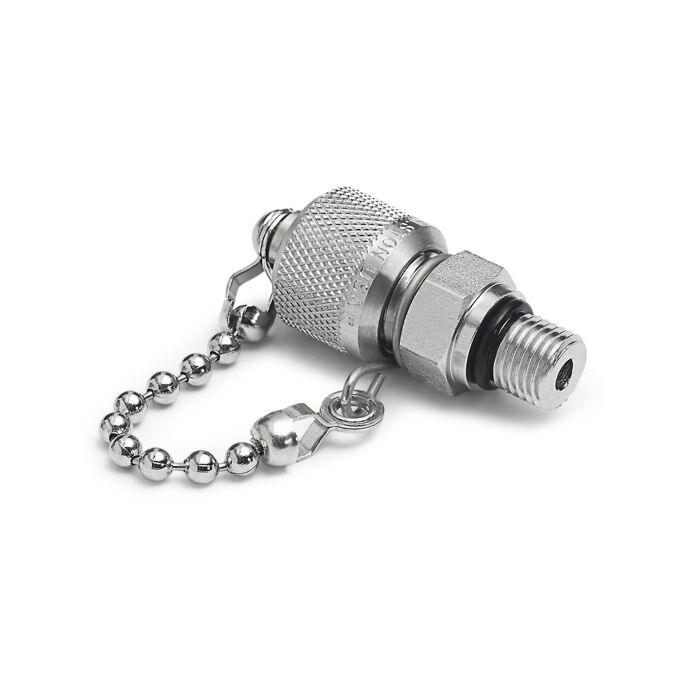 Ralston Instruments QTFT-3Stainless Steel0-VT Male Quick-test with Cap & Chain Stainless Steel