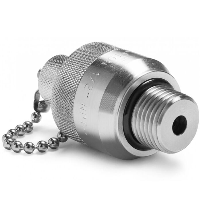 Ralston Instruments QTFT-4MS0-QD 1/2" NPTM Quick-connect x Male Quick-test with Cap & Chain, Stainless Steel adapter