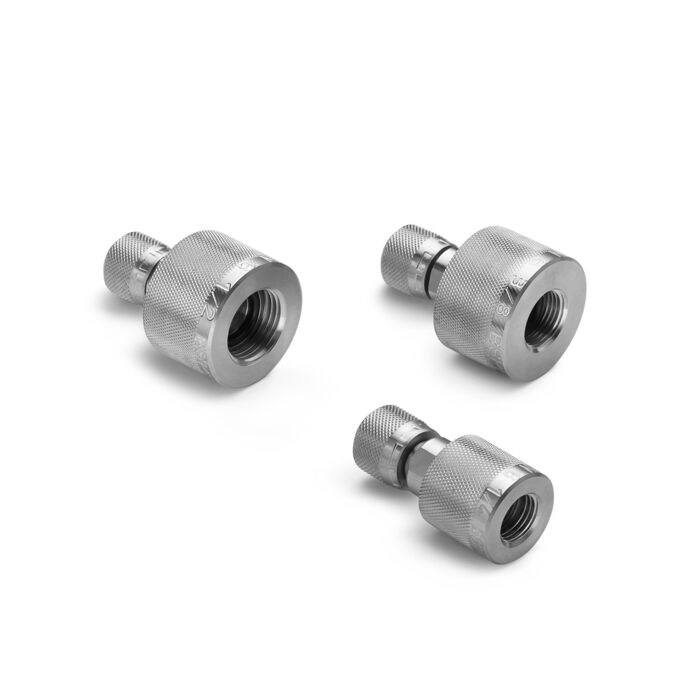 Ralston Instruments QTHA-3FSA-RG-QD 3/8" Female BSPP Quick-Disconnect x Female Quick-test, Stainless Steel Adapter