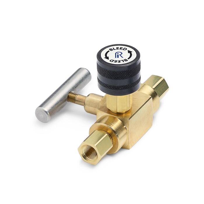 Ralston Instruments QTHA-BLB0-2F-2F Block & Bleed Valve-1/4" NPTF Inlet x 1/4" NPTF Outlet, Brass
