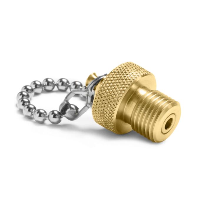 Ralston Instruments QTFT-PLGB Quick-test Hose Plug & Chain only, Brass, 0-5K PSI/0-140F