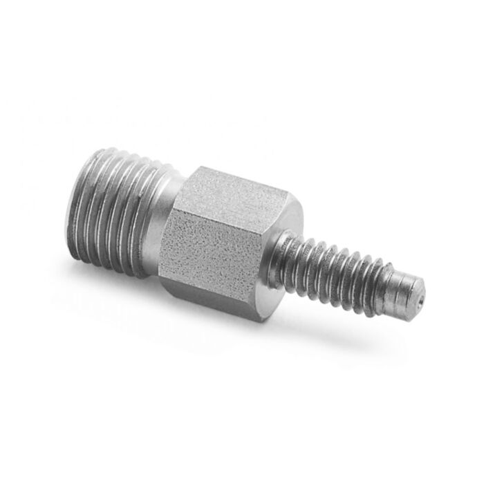 Ralston Instruments QTHA-NPS0 1/4" -20 UNC Male Bleed Port x Male Quick-test Adapter, Stainless Steel