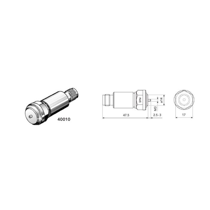 SPM Instrument 40010 SPM Transducer, Glue-on, max 13ft cable