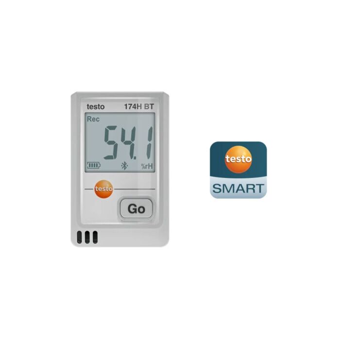 Testo 174 H BT 01 Mini Data Logger, Humidity and Temperature , -20 C to 70 C, App Connection and BlueTooth