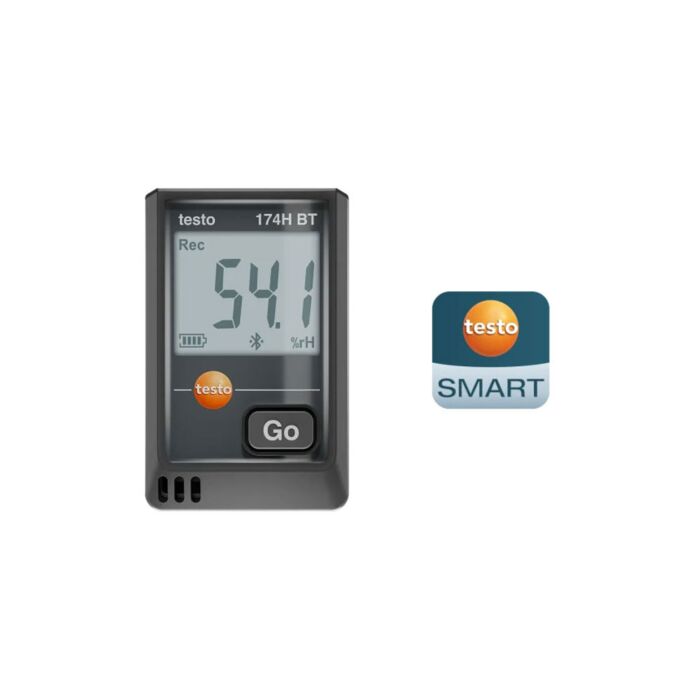 Testo 174 H BT 02 Mini Data Logger, Humidity and Temperature , -4 F to 158 F, App Connection and BlueTooth
