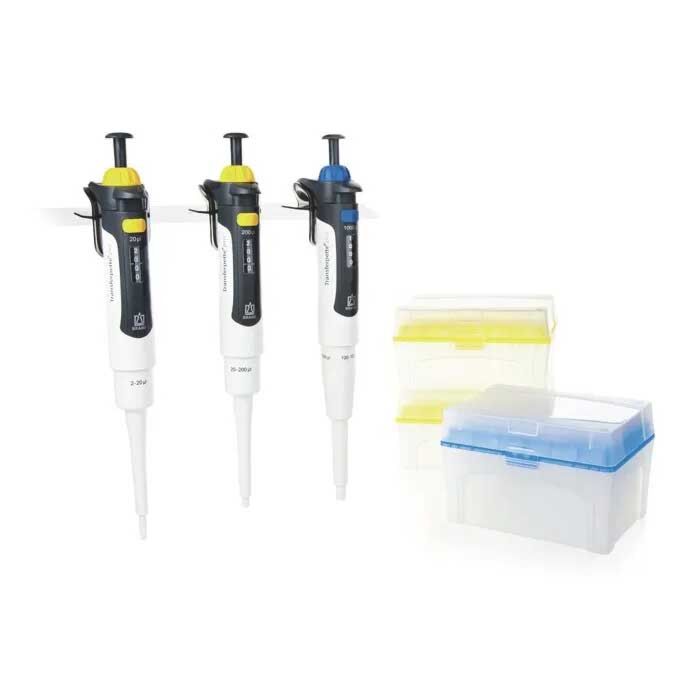 BRANDTECH Transferpette pro (yellow) Starter Kit Midi 20, 200,1000ul