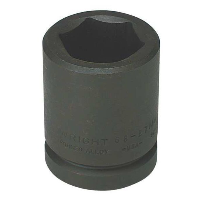 Wright Tool Company 68-27MM 27mm 3/4"Dr.6 Pt.Std.Metric Impact Socket