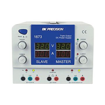 BK Precision 1673 Triple Output Quad Display DC Power Supply ((2) 0-32V, 0-6A/