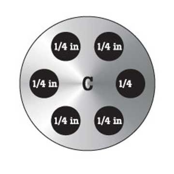 Fluke Calibration 9190-INSC Insert C, 0.25 inch holes Holes: 1/4 in (6)