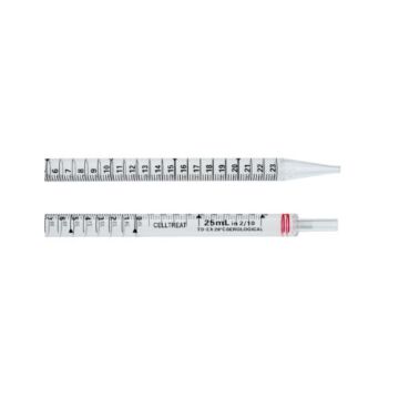 CellTreat 25mL Pipet, Ind Wrapped, Paper/Plastic, Bag, Sterile