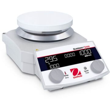 Ohaus Guardian 5000 E-G52HSRDA Hotplate Stirrer, Plate Size: 5.3in, 5C - 360C, Pt100 Probe, 50 rpm - 1,800 rpm